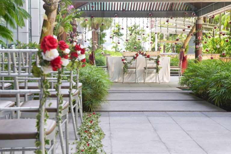 amara outdoor wedding set up hotel